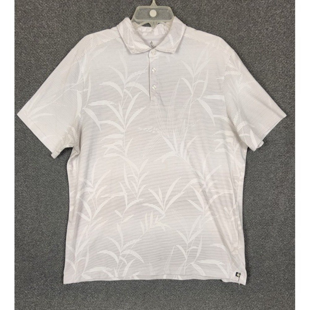 NAT NAST Button Up Shirt Men XL White Floral Polo